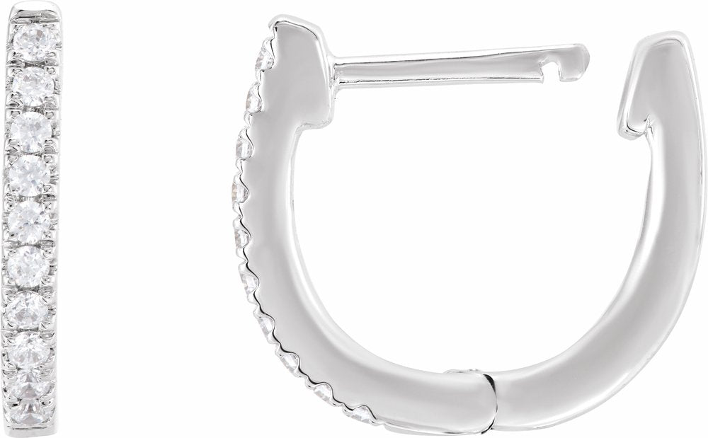 14K White Gold 1/6 CTW Lab-Grown Diamond Hoop Earrings