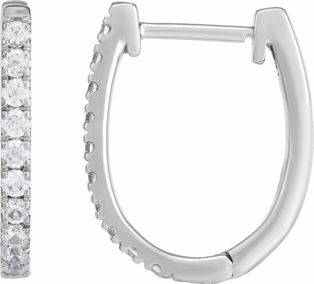 14K White Gold 1/3 CTW Lab-Grown Diamond Hoop Earrings