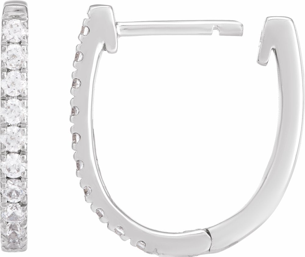 14K White Gold 1/3 CTW Lab-Grown Diamond Hoop Earrings