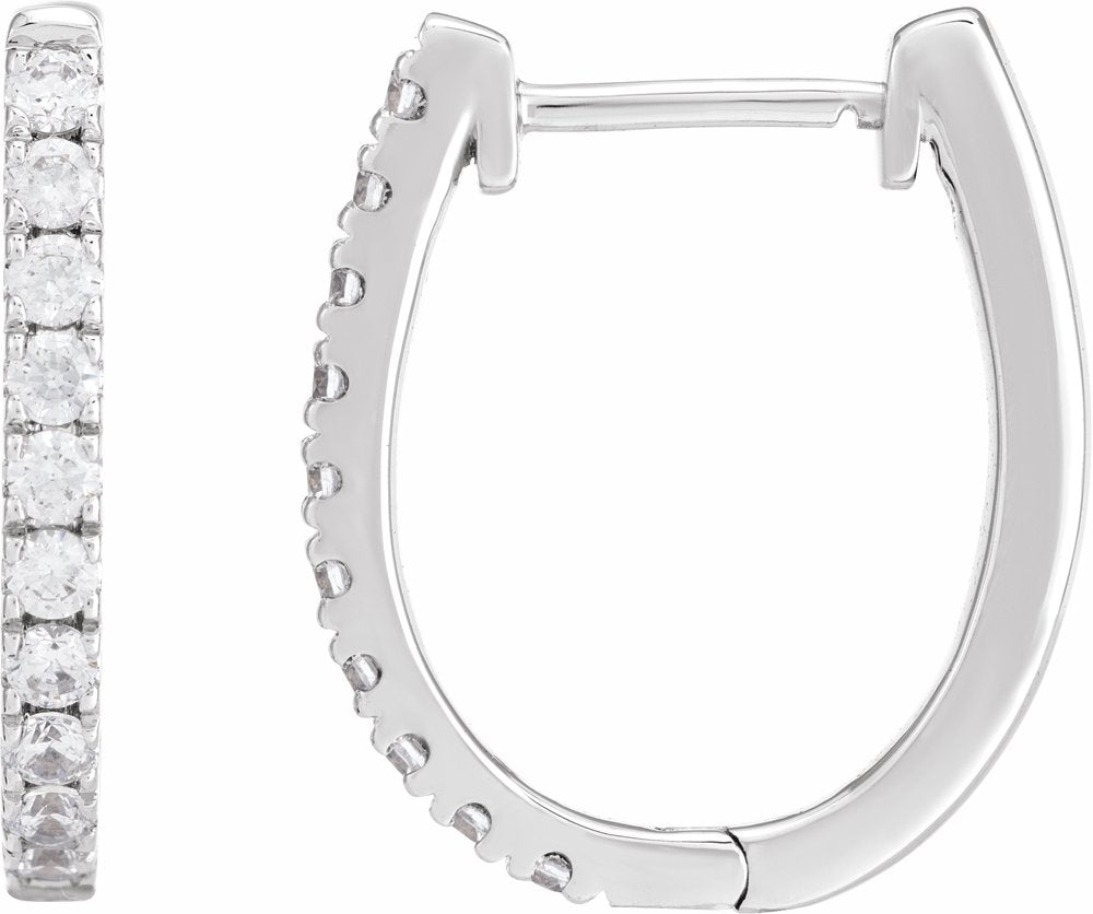 14K White Gold 1/2 CTW Lab-Grown Diamond Hoop Earrings