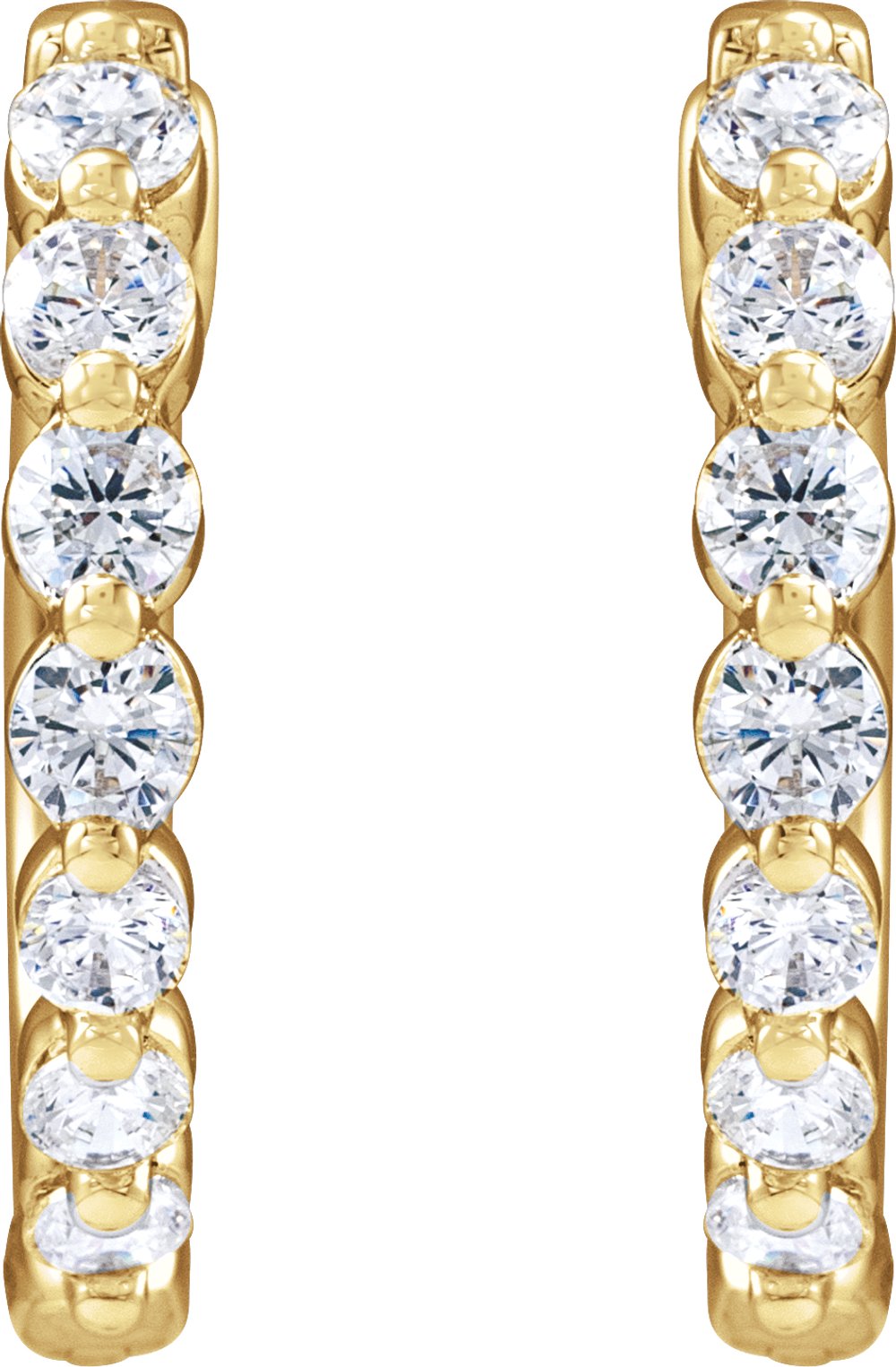14K Yellow Gold 1/2 CTW Lab-Grown Diamond Hoop Earrings
