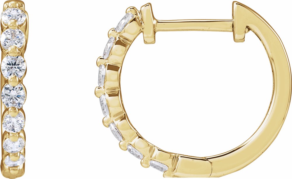 14K Yellow Gold 1/2 CTW Lab-Grown Diamond Hoop Earrings