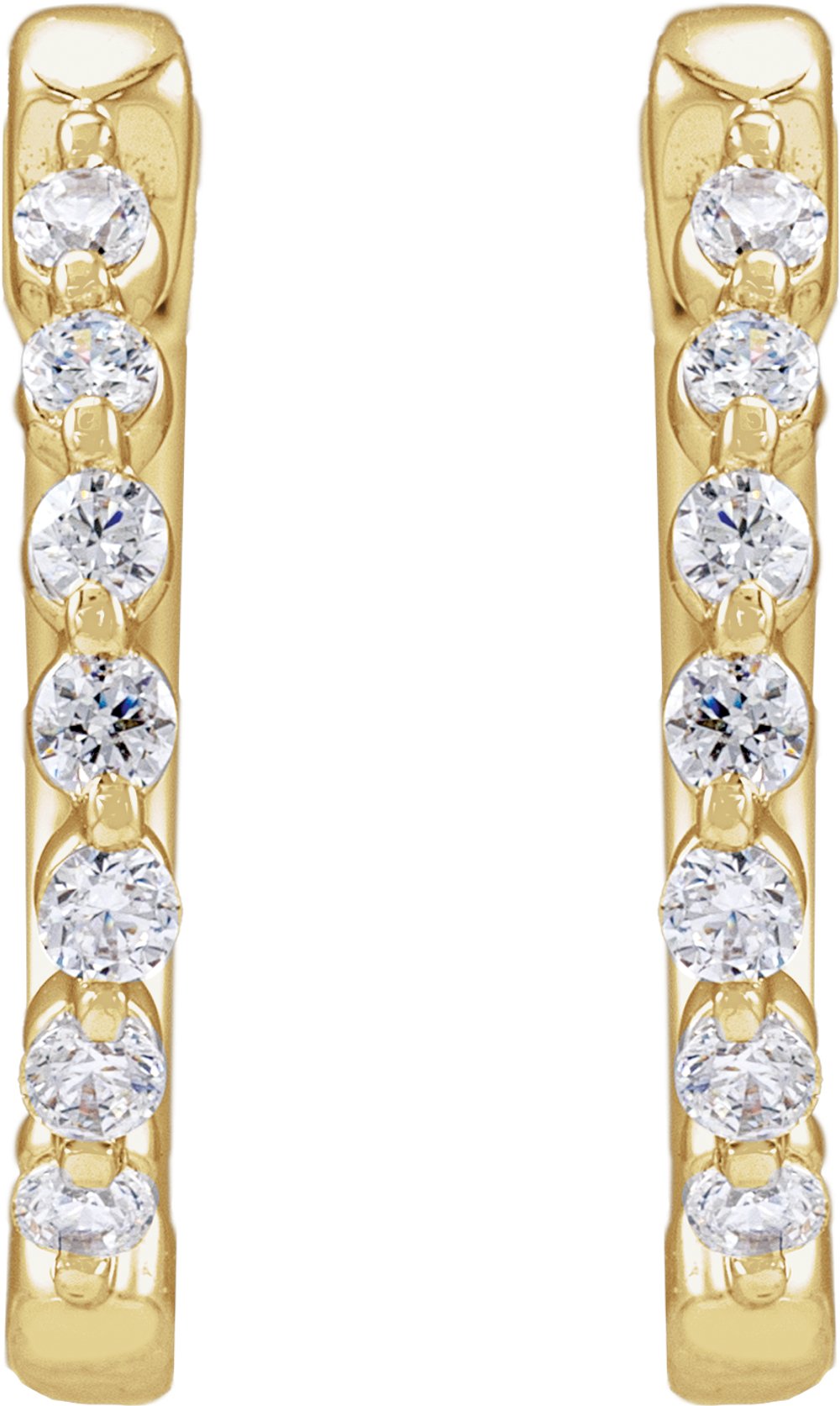 14K Yellow Gold 1/5 CTW Lab-Grown Diamond Hoop Earrings