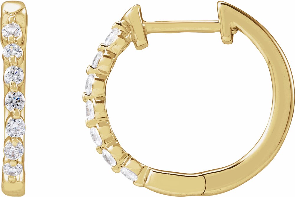 14K Yellow Gold 1/5 CTW Lab-Grown Diamond Hoop Earrings