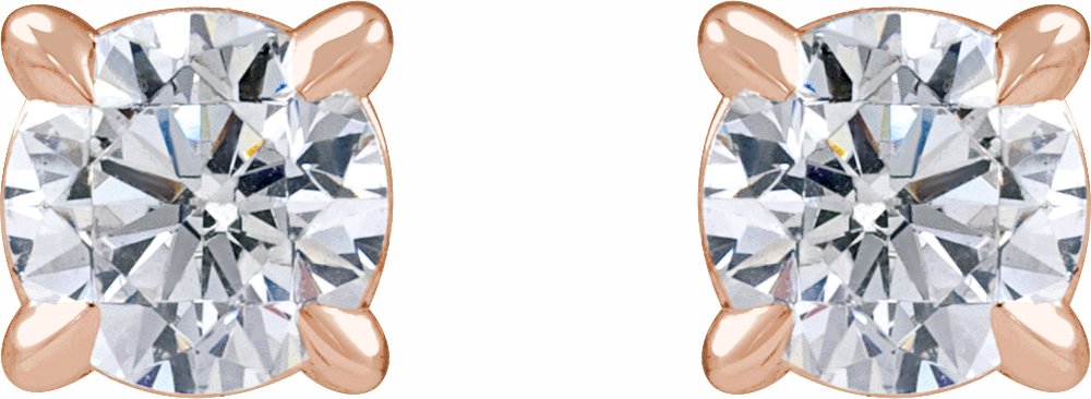 14K Rose Gold 1/3 CTW Lab-Grown Diamond Cocktail-Style Stud Earrings