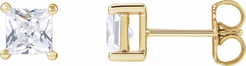 14K Yellow Gold 4.5 mm Square 1 CTW Lab-Grown Diamond Earrings