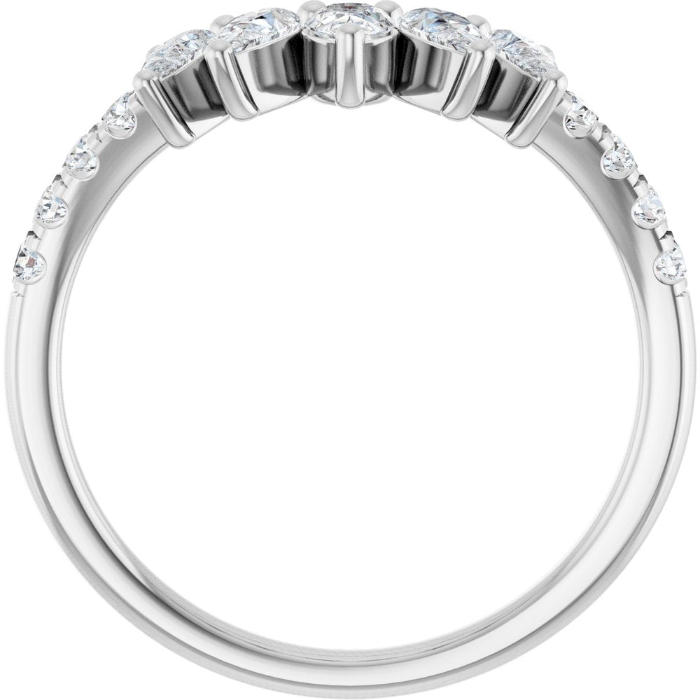 14K White Gold 3/4 CTW Lab-Grown Diamond Contour Band