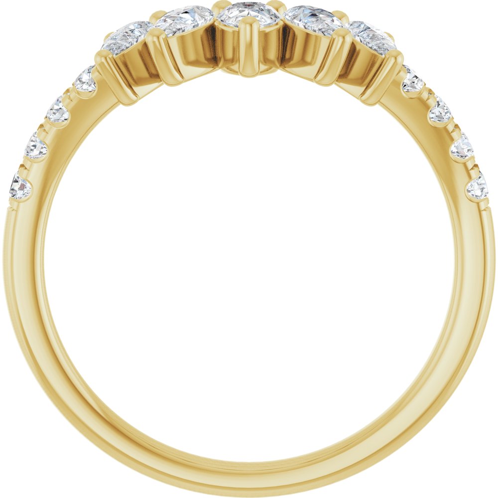14K Yellow Gold 3/4 CTW Lab-Grown Diamond Contour Band