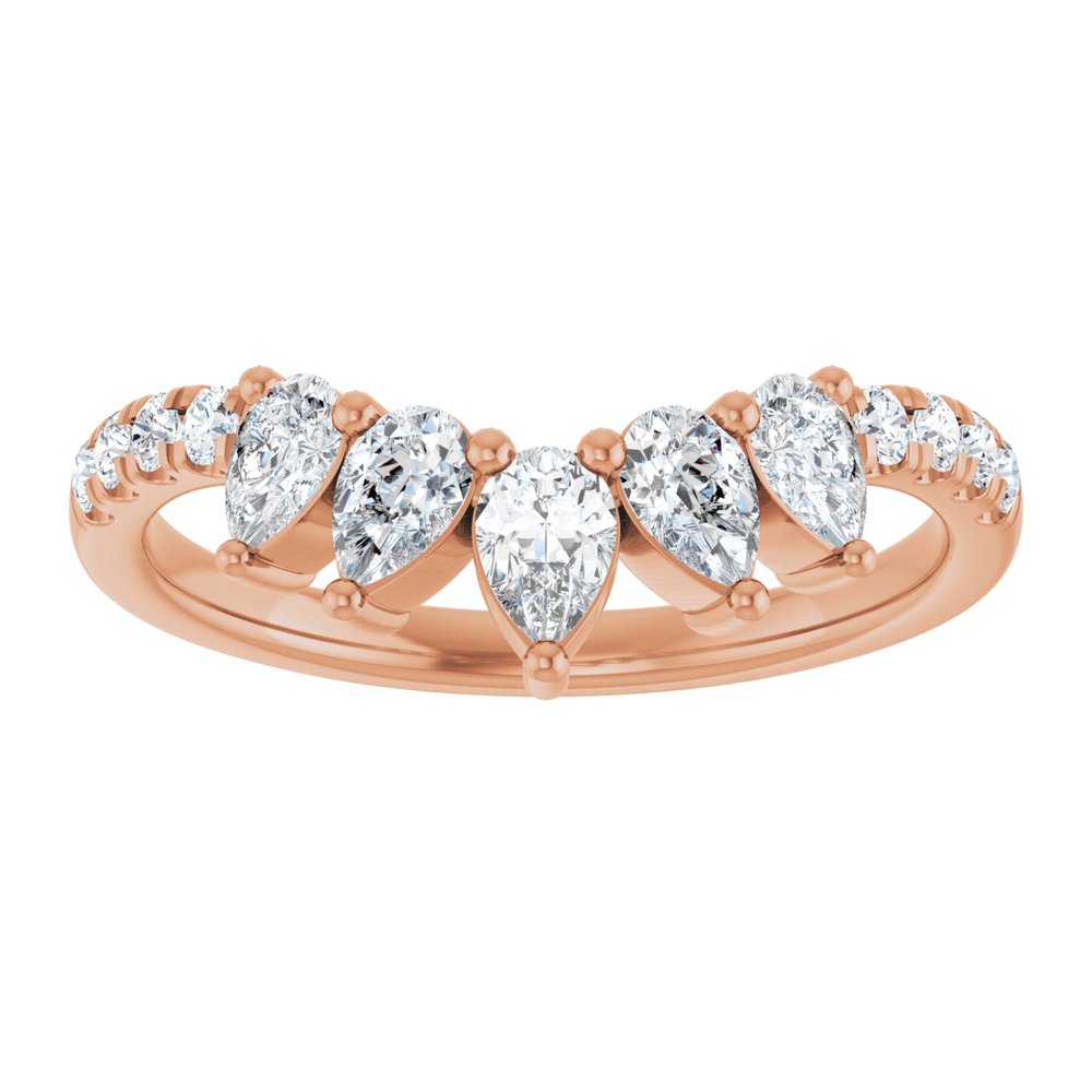 14K Rose 3/4 CTW Lab-Grown Diamond Contour Band