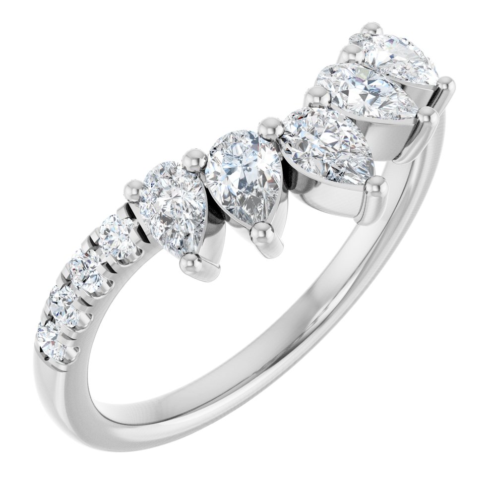 14K White Gold 3/4 CTW Lab-Grown Diamond Contour Band