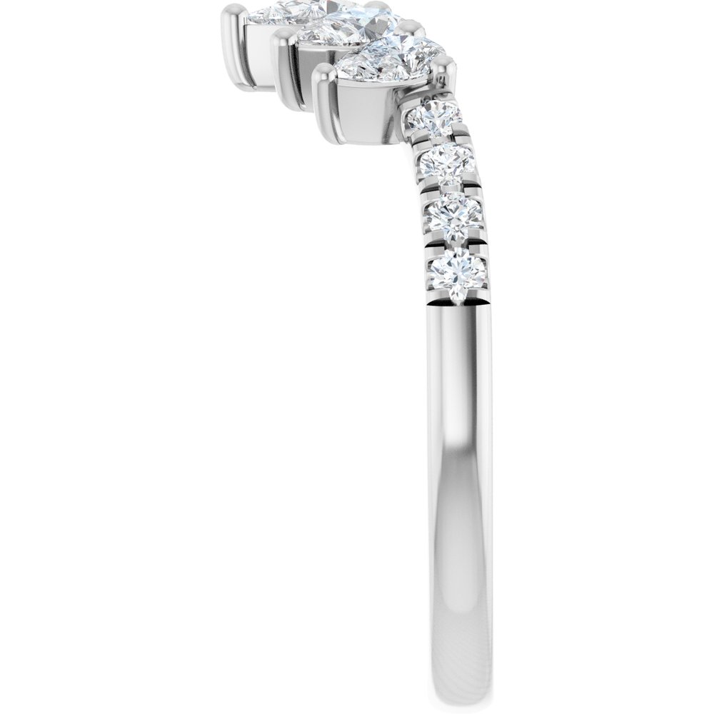 14K White Gold 3/4 CTW Lab-Grown Diamond Contour Band