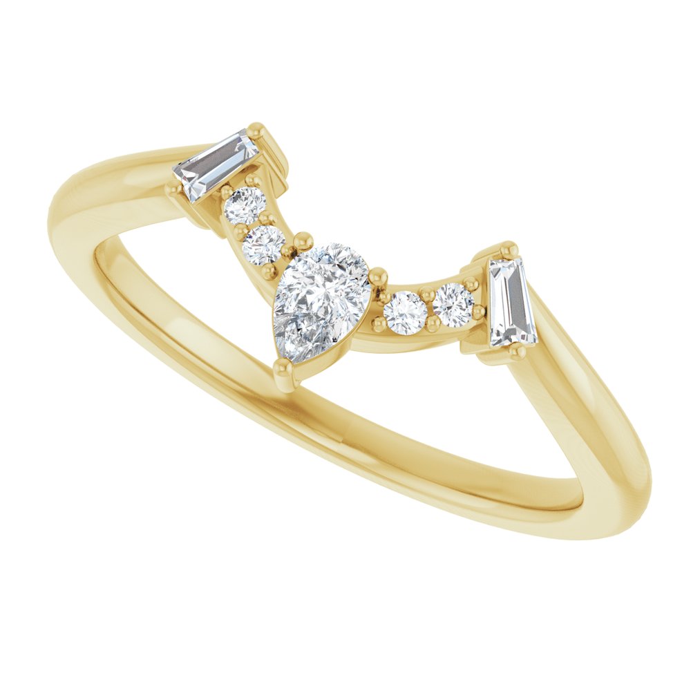 14K Yellow Gold 1/5 CTW Natural Diamond Contour Band