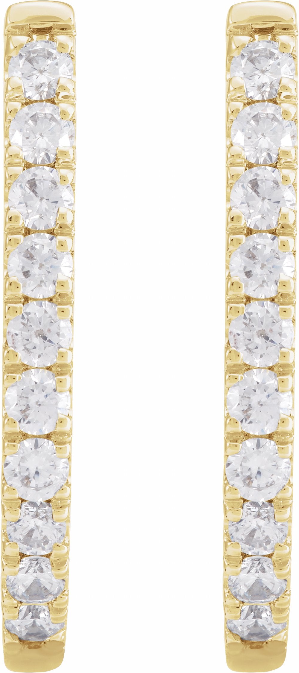 14K Yellow 9/10 CTW Lab-Grown Diamond Hoop Earrings