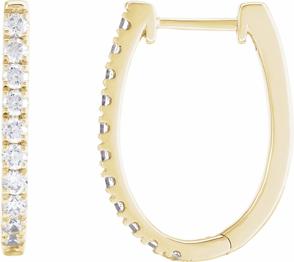 14K Yellow Gold 3/4 CTW Lab-Grown Diamond Hoop Earrings