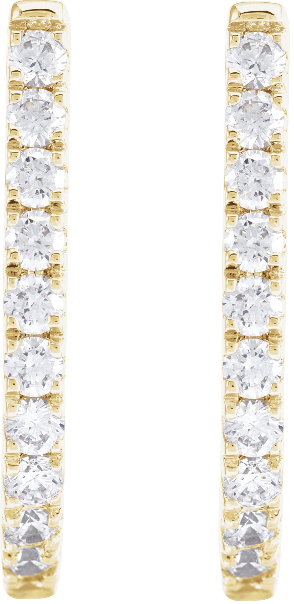 14K Yellow Gold 3/4 CTW Lab-Grown Diamond Hoop Earrings