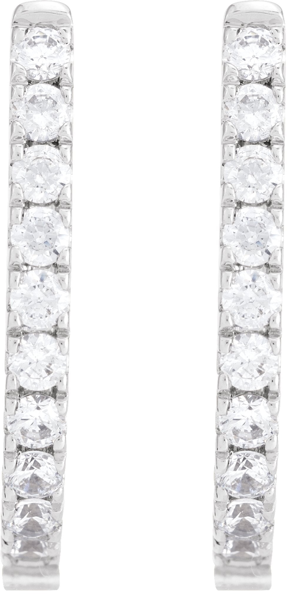 14K White 1/2 CTW Lab-Grown Diamond Hoop Earrings