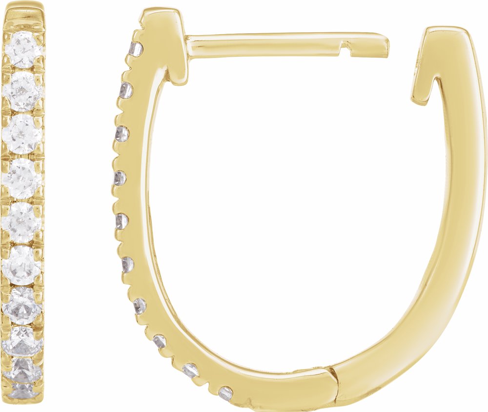 14K Yellow Gold 1/3 CTW Lab-Grown Diamond Hoop Earrings