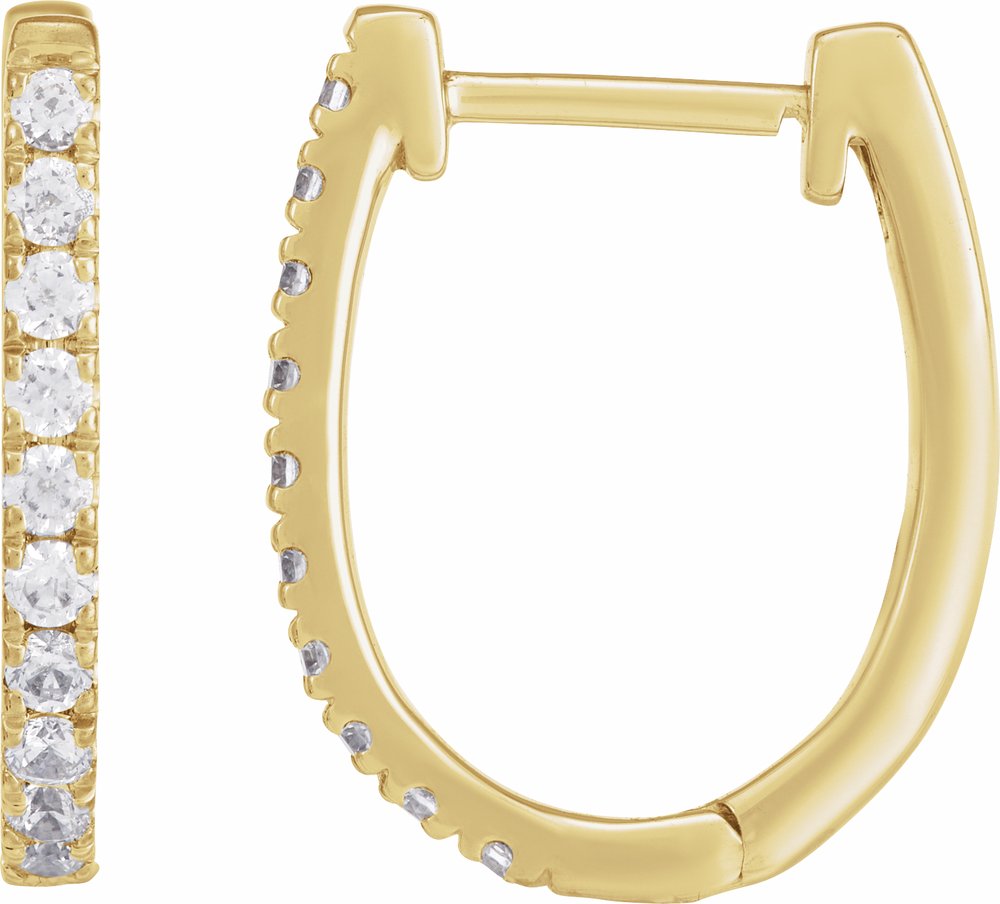 14K Yellow Gold 1/3 CTW Lab-Grown Diamond Hoop Earrings