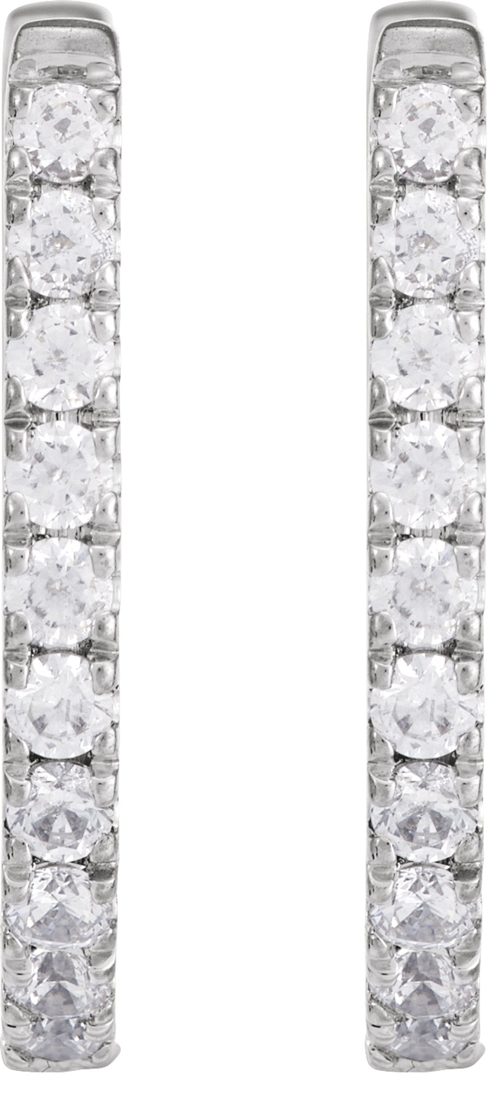 14K White Gold 1/3 CTW Lab-Grown Diamond Hoop Earrings