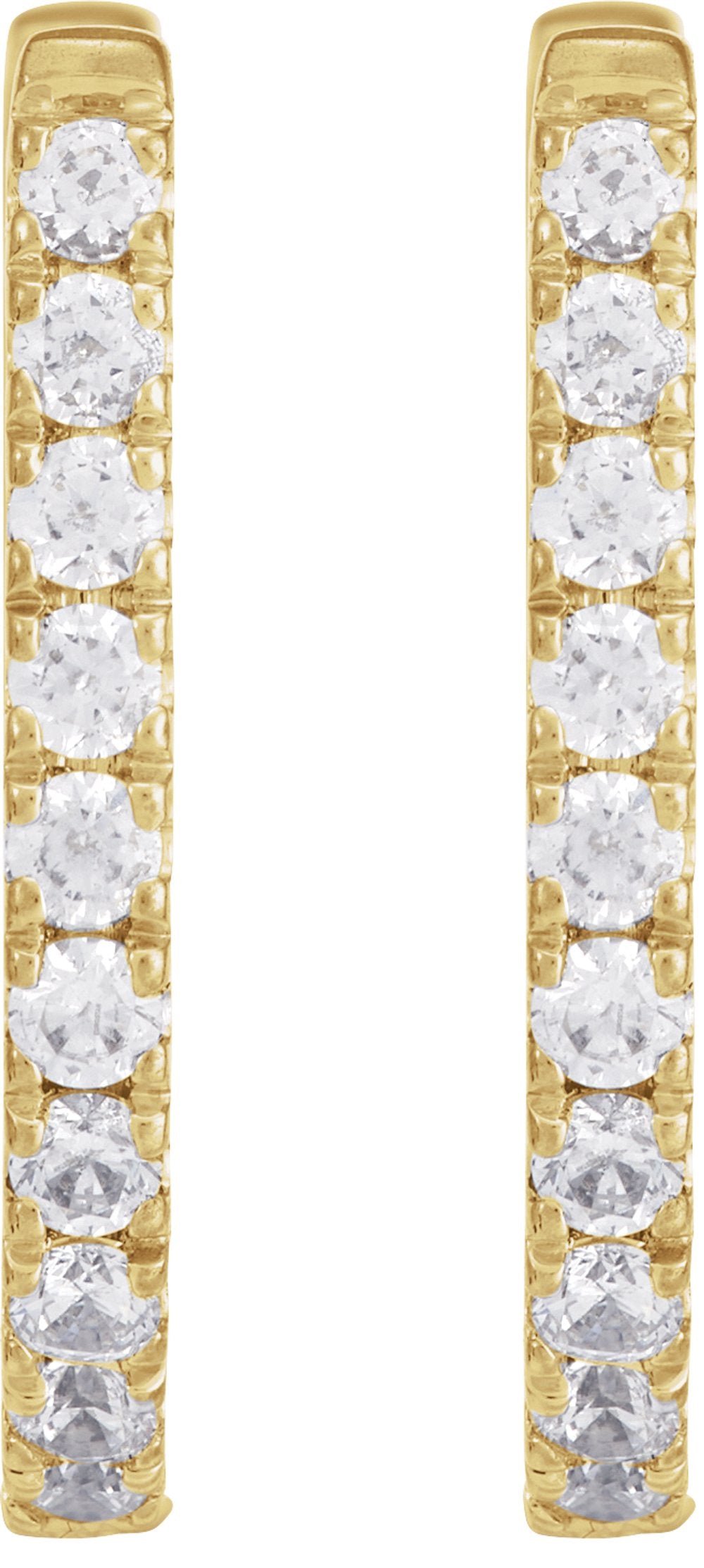 14K Yellow Gold 1/3 CTW Lab-Grown Diamond Hoop Earrings