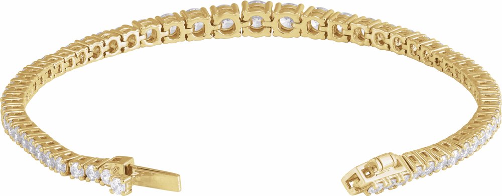 14K Yellow Gold 6 CTW Lab-Grown Diamond Line 7" Bracelet