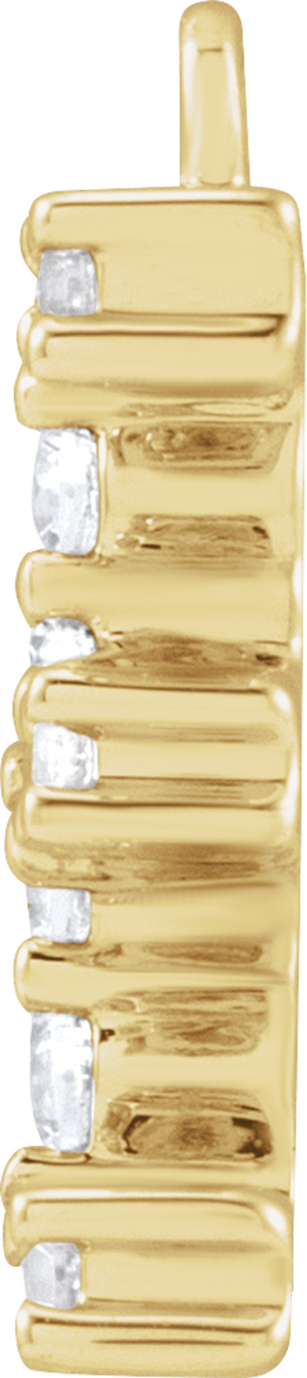 14K Yellow 1/5 CTW Lab-Grown Diamond Initial E Dangle