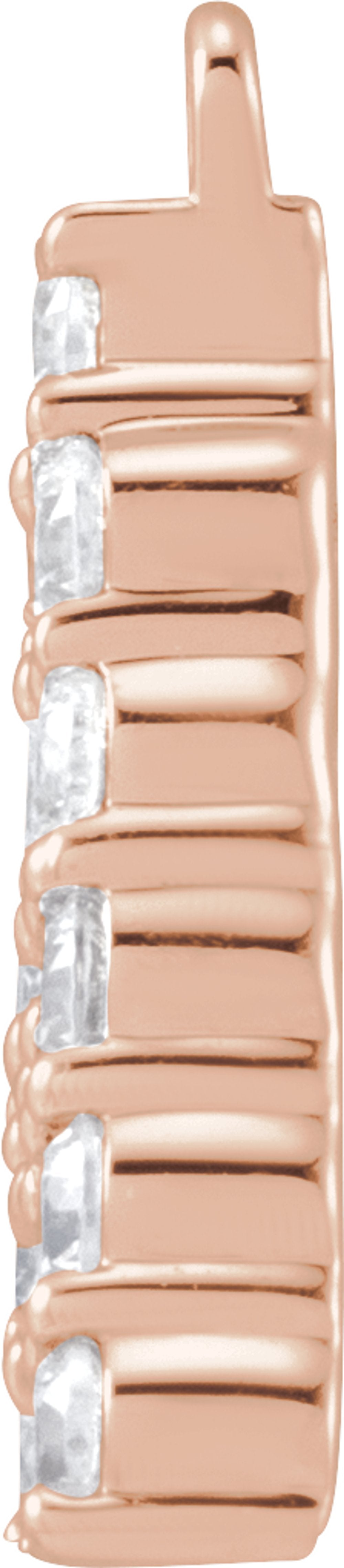 14K Rose 1/5 CTW Lab-Grown Diamond Initial A Dangle