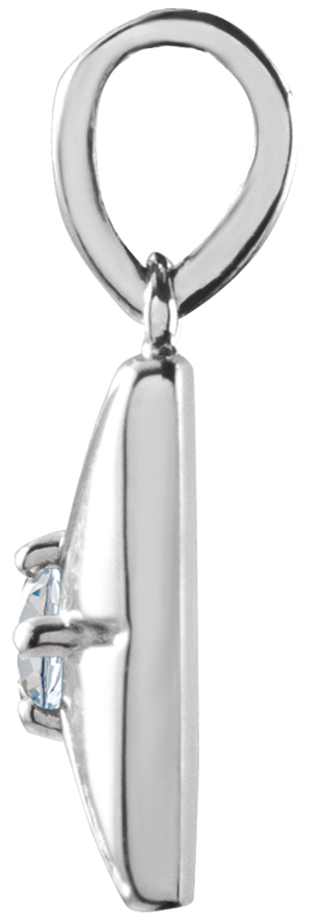 14K White Gold Natural Diamond Charm/Pendant