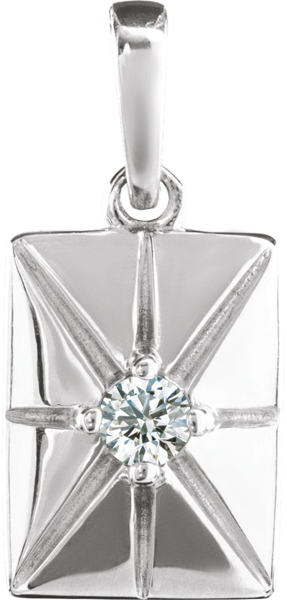 14K White Gold Natural Diamond Charm/Pendant