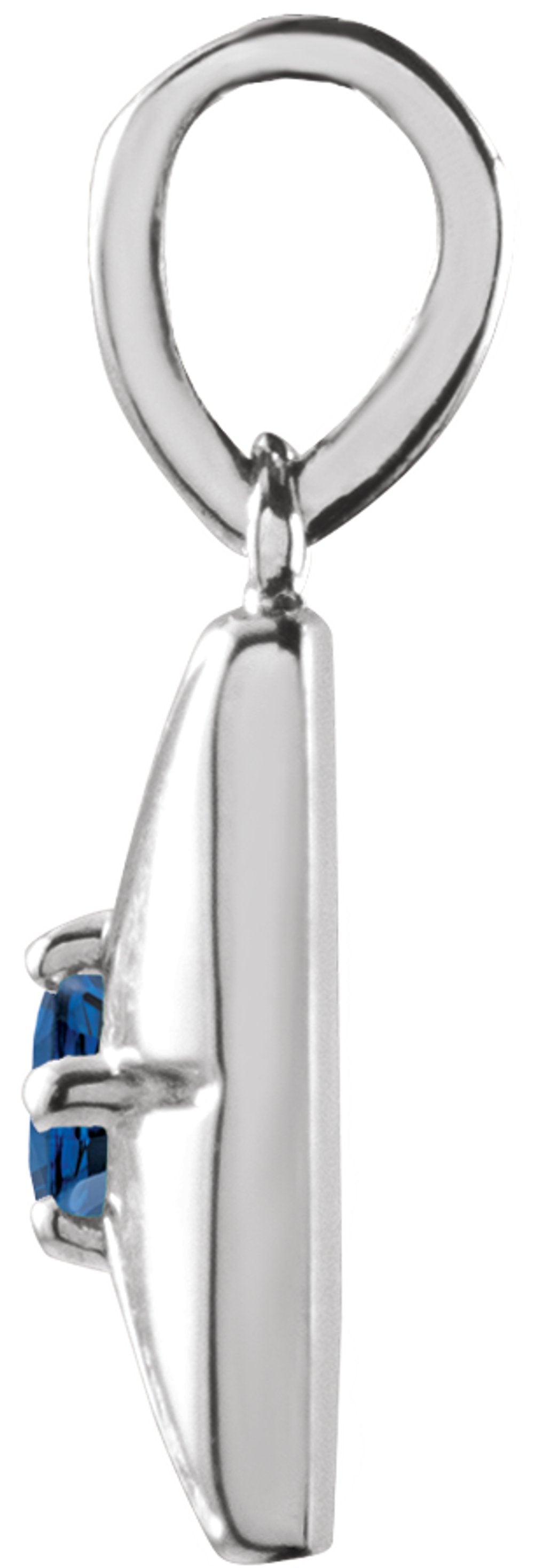 Sterling Silver Natural Blue Sapphire Pendant