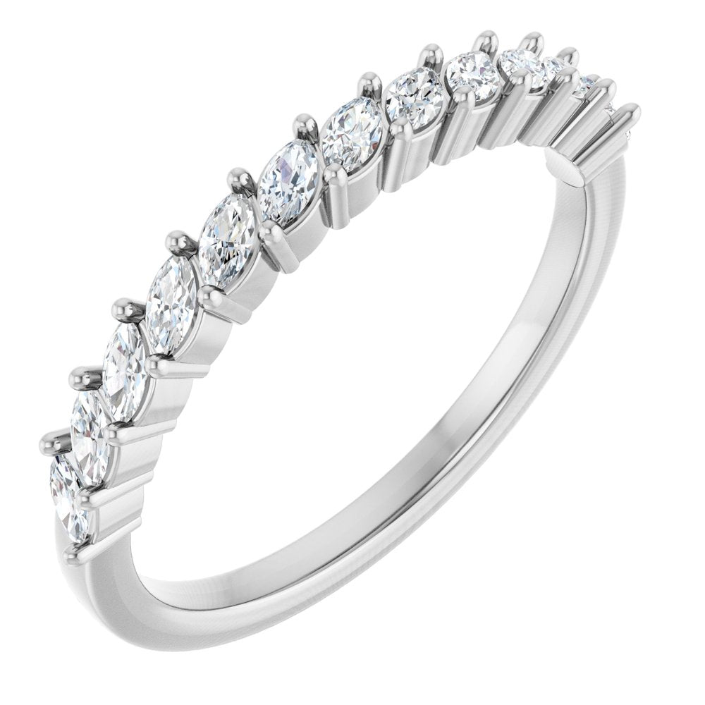 14K White Gold 3/8 CTW Natural Diamond Anniversary Band