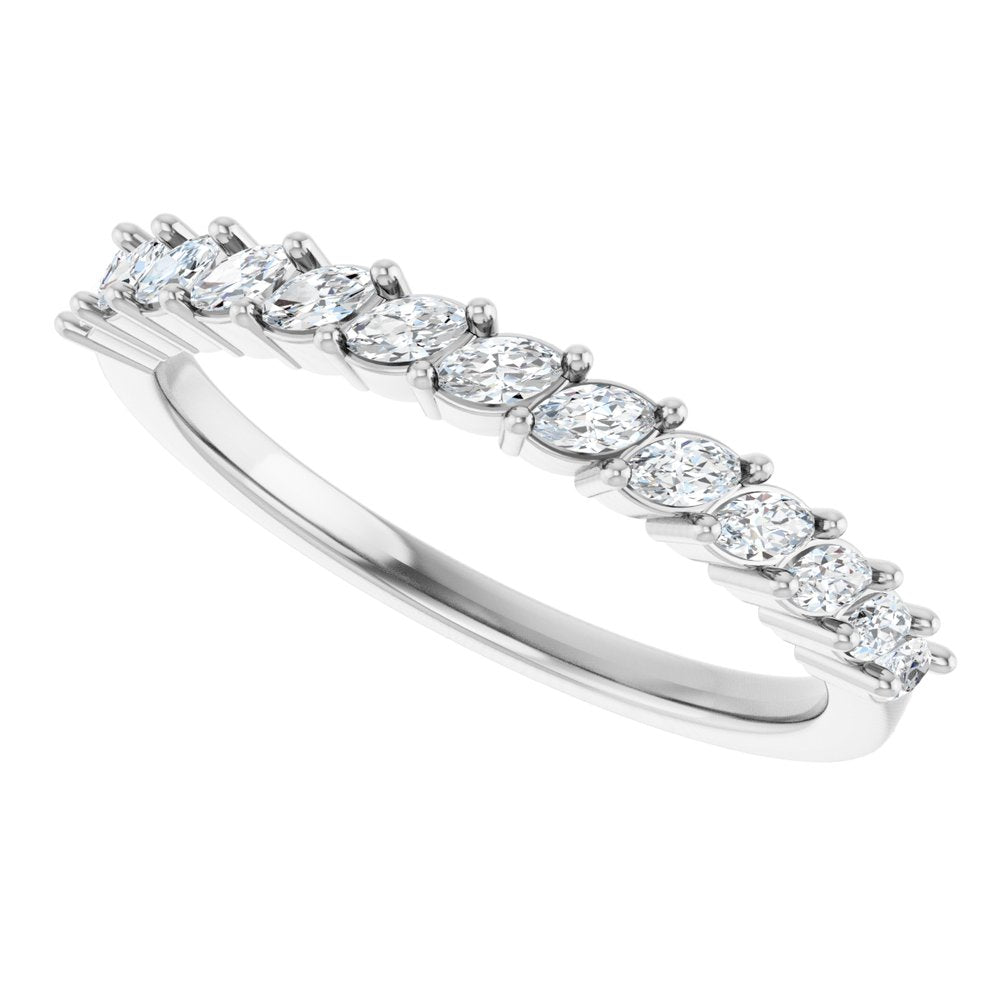 14K White Gold 3/8 CTW Natural Diamond Anniversary Band