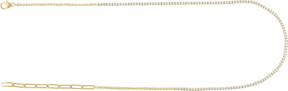14K Yellow Gold 3 1/5 CTW Natural Diamond Adjustable 15-18" Necklace