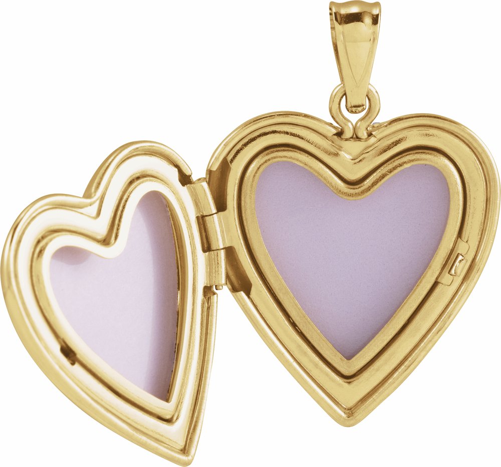 14K Yellow Gold Heart Locket