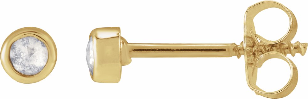 14K Yellow Gold .06 CTW Rose-Cut Natural Diamond Stud Earrings