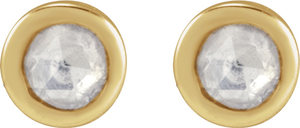 14K Yellow .02 CTW Rose-Cut Natural Diamond Stud Earrings