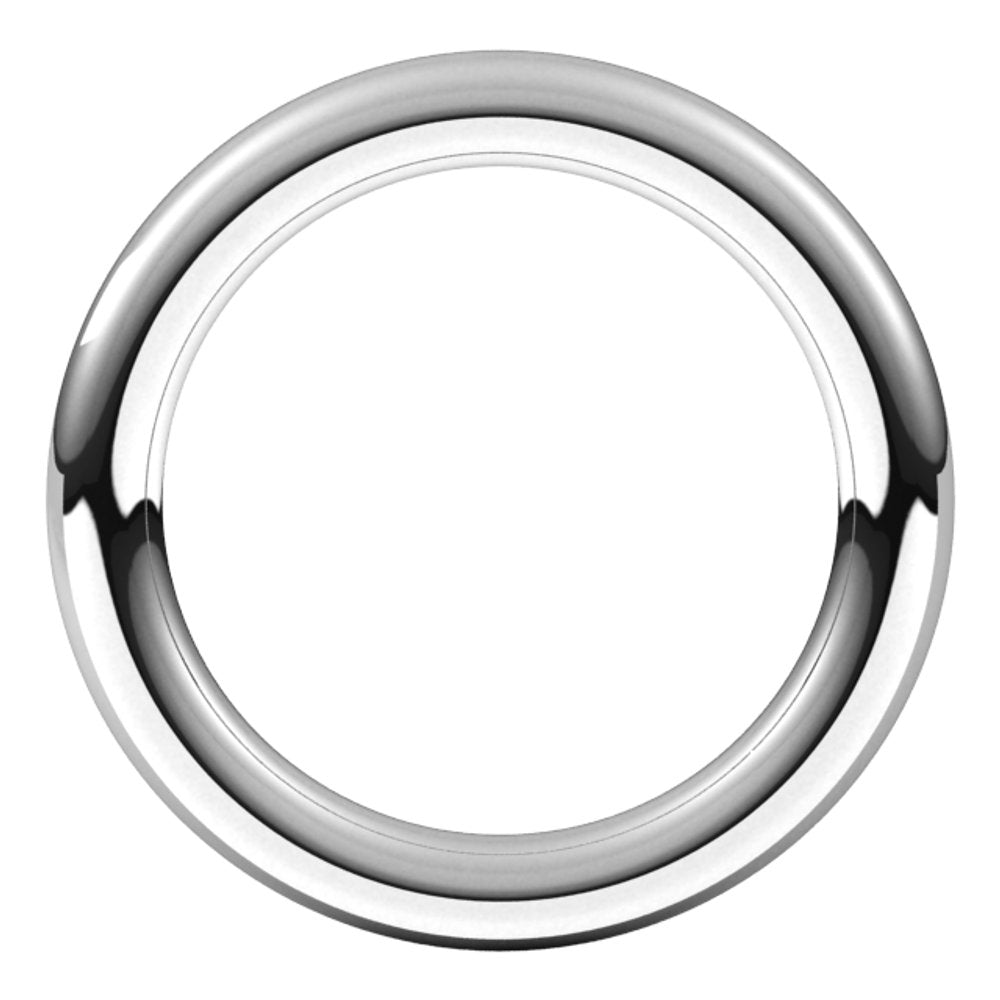 14K White 3 mm Comfort-Fit Full Round Band Size 7
