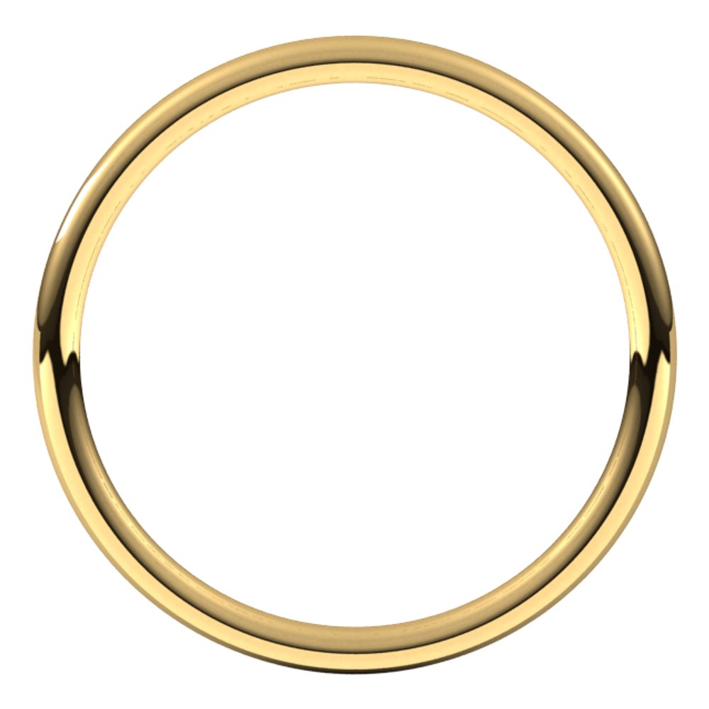 18K Yellow 1.5 mm Full Round Comfort-Fit Band