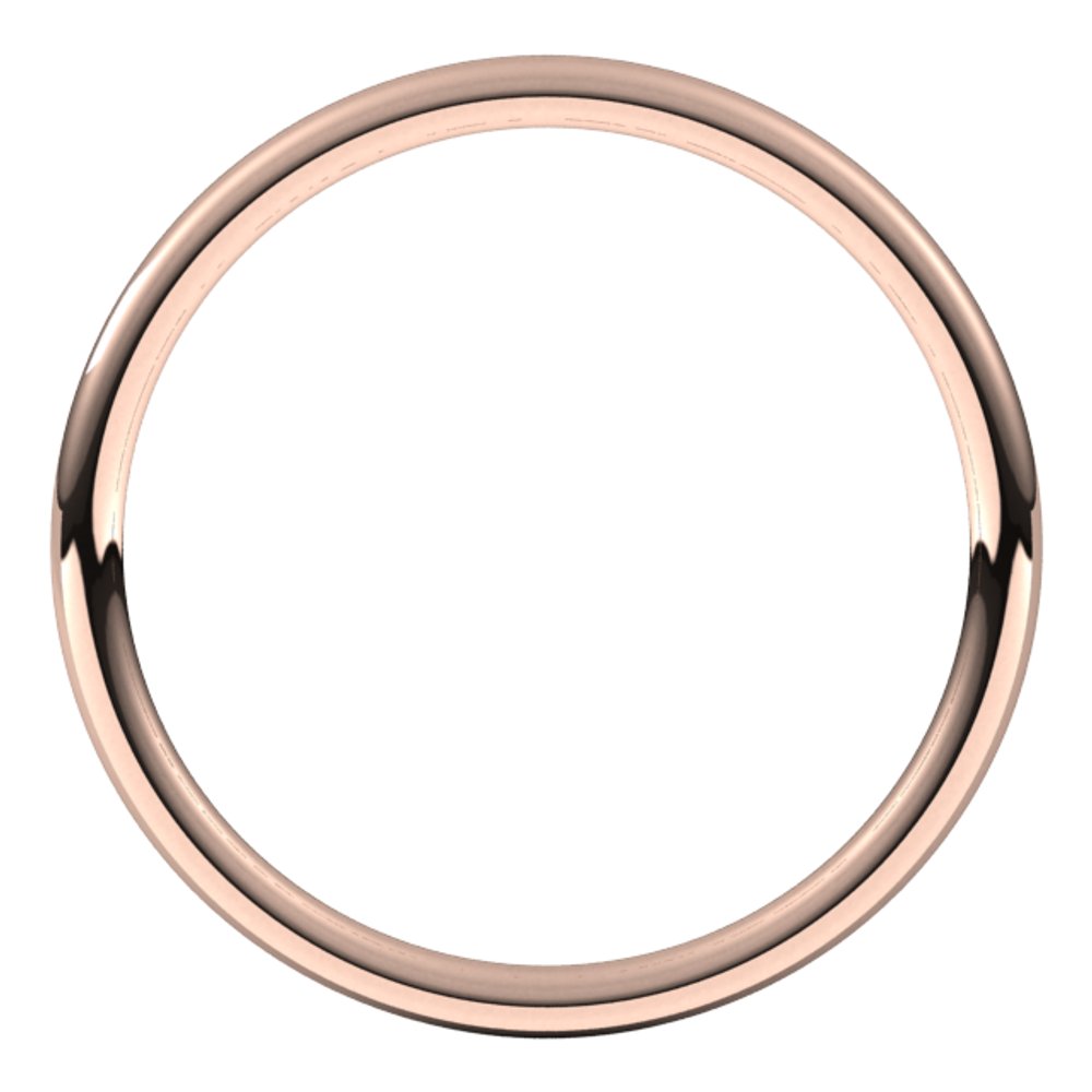 14K Rose 1.5 mm Full Round Comfort-Fit Band