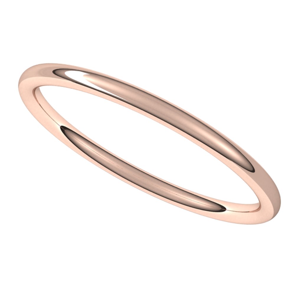 18K Rose 1.5 mm Comfort-Fit Full Round Band Size 6.5