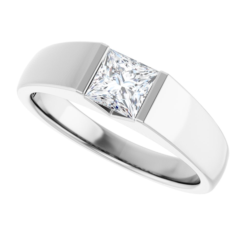 14K White 1 CT Lab-Grown Diamond Band