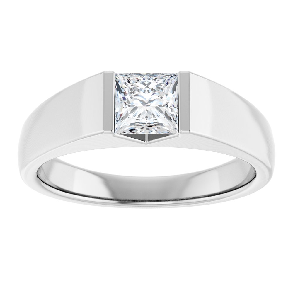 14K White 1 CT Lab-Grown Diamond Band