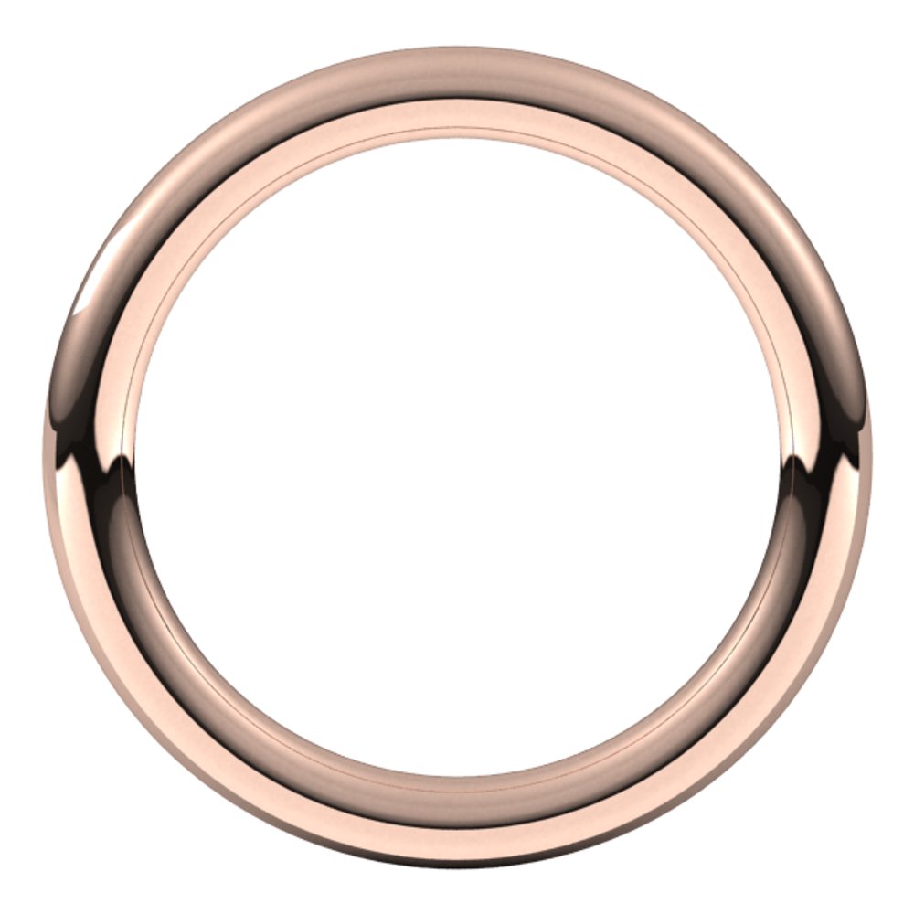 14K Rose 2.5 mm Comfort-Fit Full Round Band Size 8