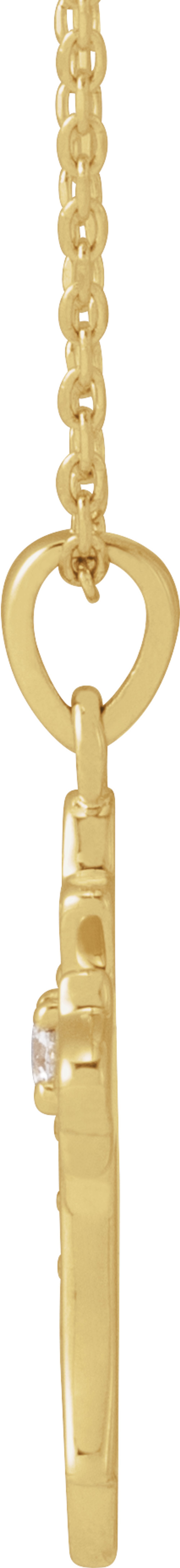 14K Yellow Gold .08 CTW Natural Diamond Vintage-Inspired Cross 16-18" Necklace