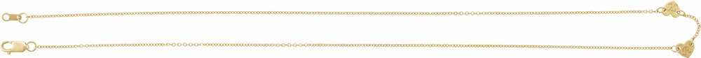 14K Yellow Gold 2-Heart Engravable Family 16" Necklace