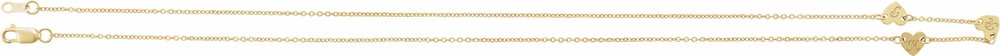 14K Yellow Gold 3-Heart Engravable Family 16" Necklace