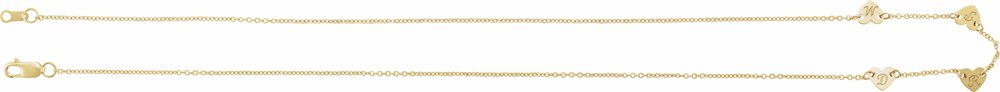 14K Yellow Gold 4-Heart Engravable Family 16" Necklace