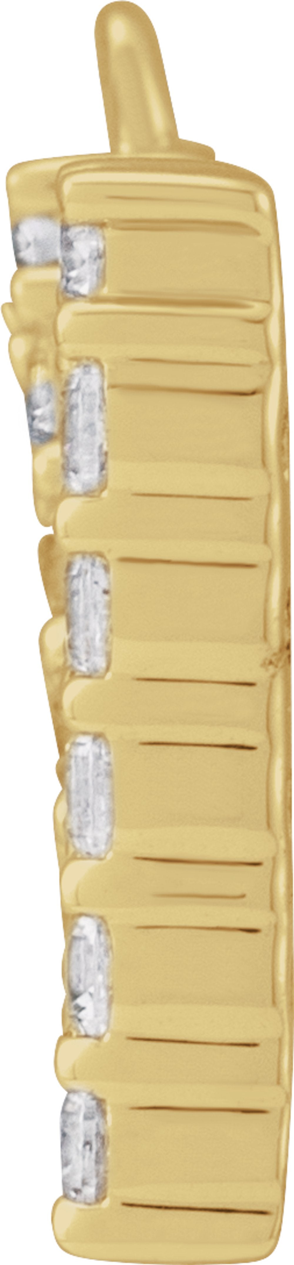 14K Yellow 1/3 CTW Lab-Grown Diamond Initial M Dangle