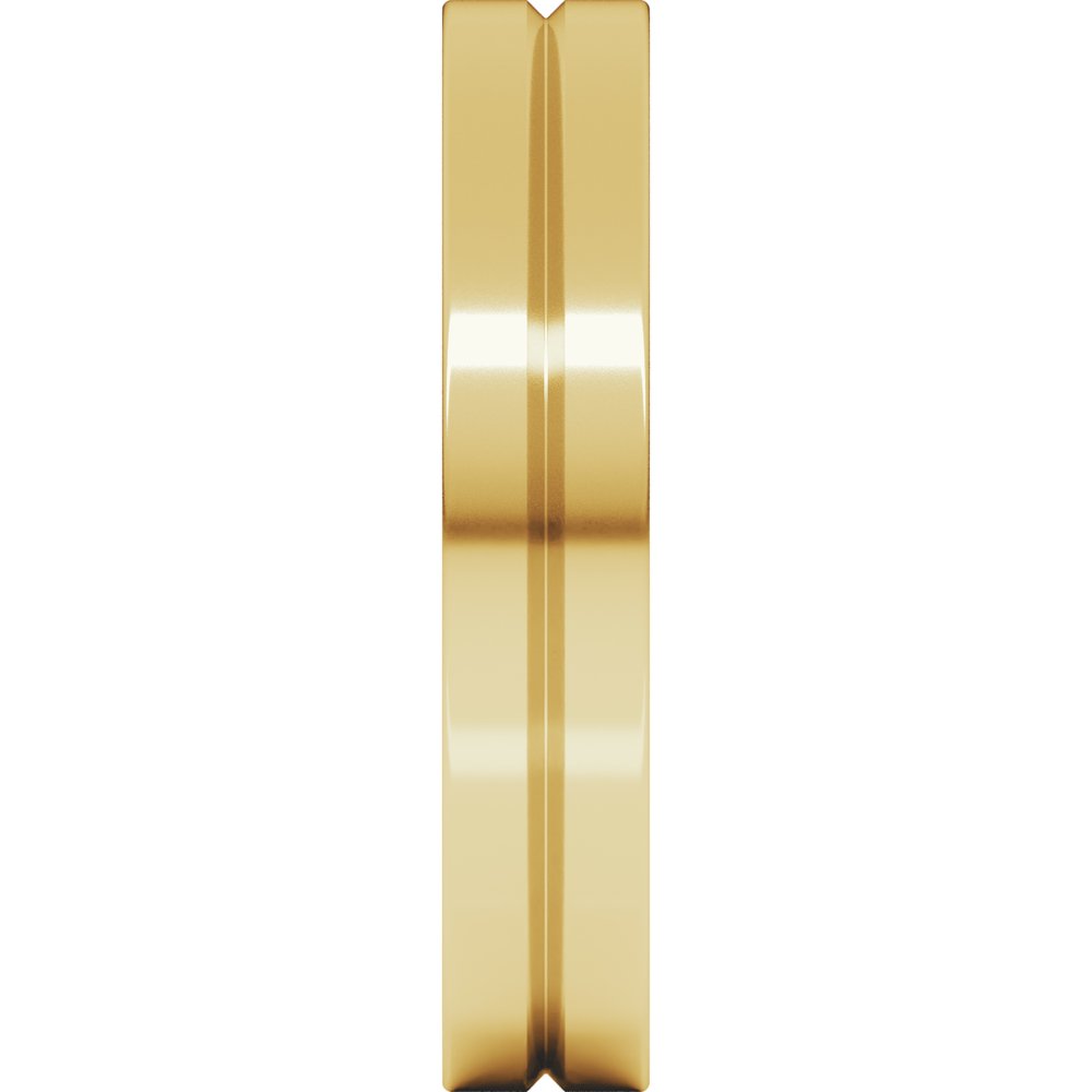 10K Yellow Gold 4 mm Grooved Comfort-Fit Flat Band Size 10