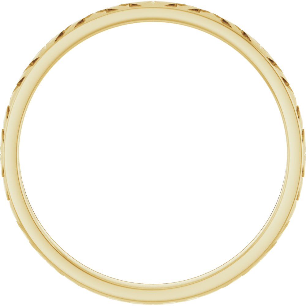 14K Yellow Gold 2 mm Geometric Flat Band Size 7